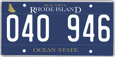 RI license plate 040946
