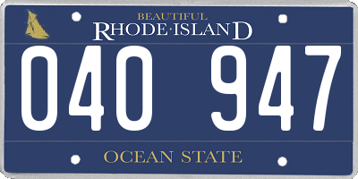 RI license plate 040947