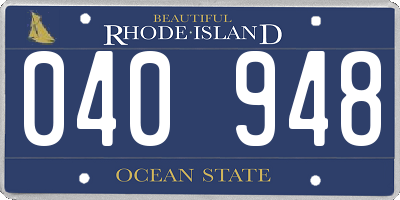 RI license plate 040948