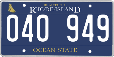RI license plate 040949