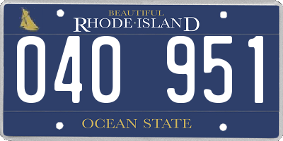 RI license plate 040951