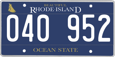RI license plate 040952
