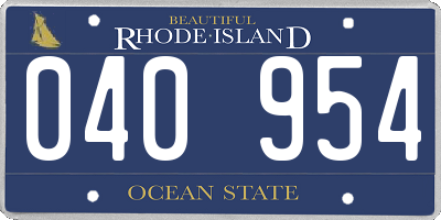 RI license plate 040954