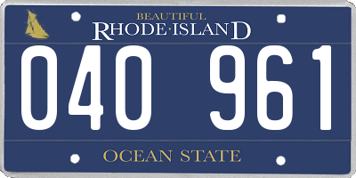 RI license plate 040961