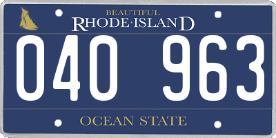 RI license plate 040963