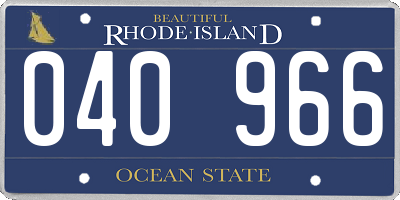 RI license plate 040966
