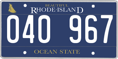 RI license plate 040967