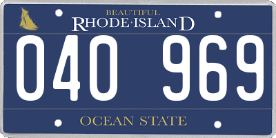RI license plate 040969