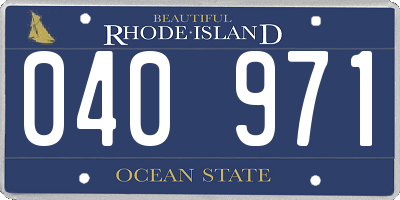RI license plate 040971