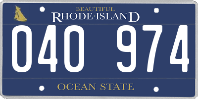 RI license plate 040974