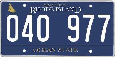 RI license plate 040977