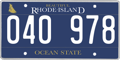 RI license plate 040978