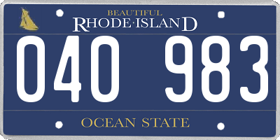 RI license plate 040983