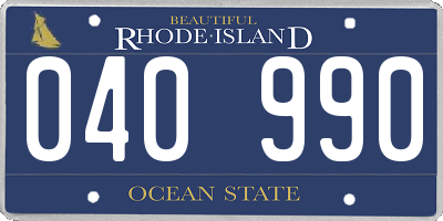 RI license plate 040990