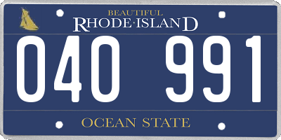 RI license plate 040991
