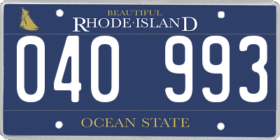RI license plate 040993
