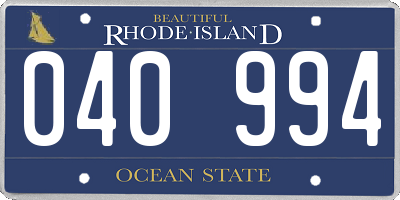RI license plate 040994