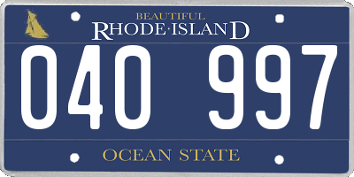 RI license plate 040997