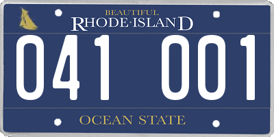 RI license plate 041001