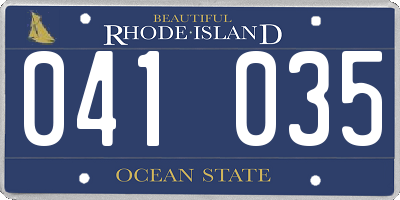 RI license plate 041035