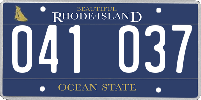 RI license plate 041037