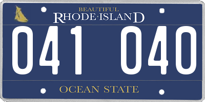 RI license plate 041040