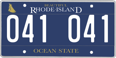 RI license plate 041041