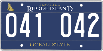 RI license plate 041042