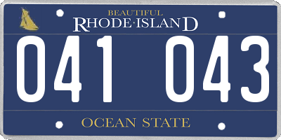 RI license plate 041043