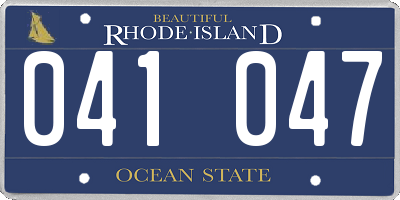RI license plate 041047