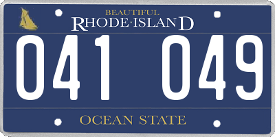 RI license plate 041049