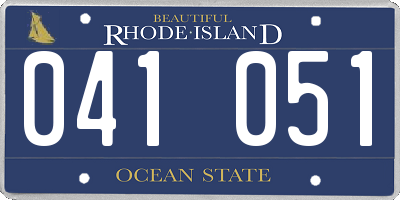 RI license plate 041051