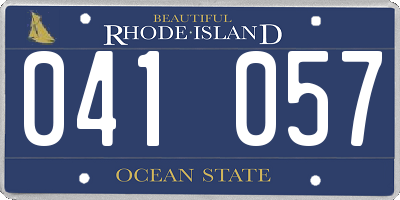 RI license plate 041057