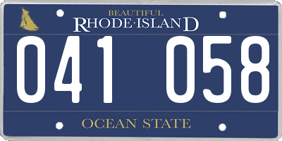 RI license plate 041058