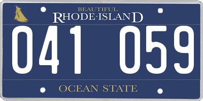 RI license plate 041059