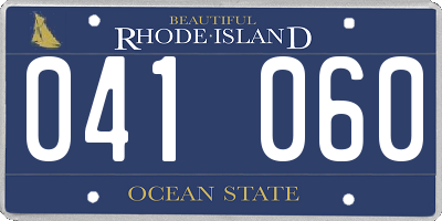 RI license plate 041060