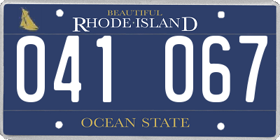 RI license plate 041067