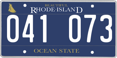 RI license plate 041073