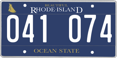 RI license plate 041074