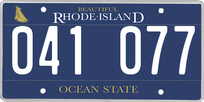 RI license plate 041077