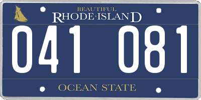 RI license plate 041081