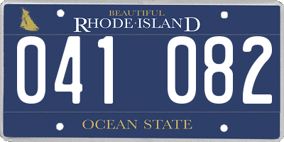 RI license plate 041082