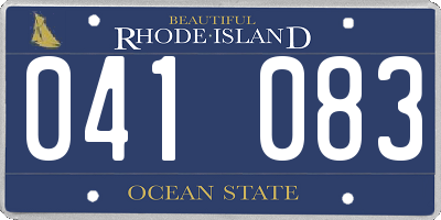 RI license plate 041083