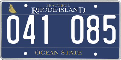 RI license plate 041085
