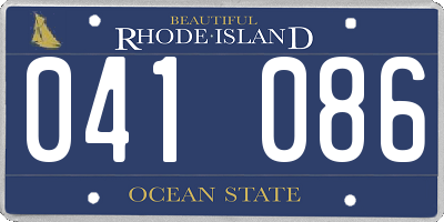RI license plate 041086