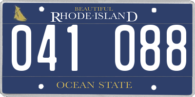 RI license plate 041088