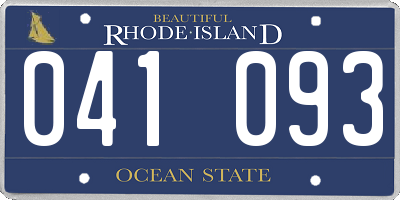 RI license plate 041093