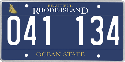 RI license plate 041134