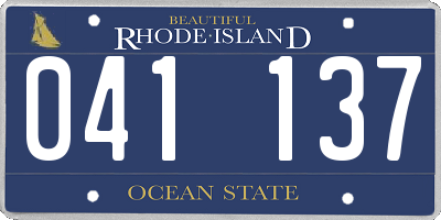 RI license plate 041137