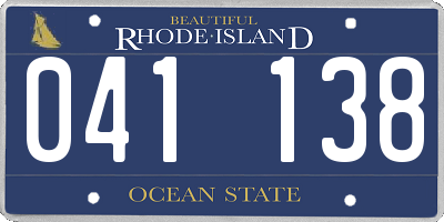 RI license plate 041138
